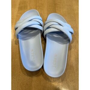 J Crew Womens Summer Crisscross Slide Sandals Size 6 Resort Vacation Pool Blue